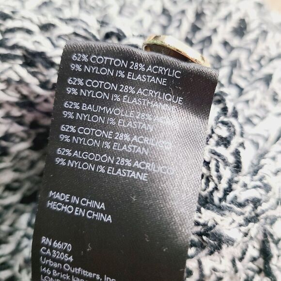 Anthropologie Maeve Tweed Boyfriend Cardigan Sweater XSP Black White Marled Knit - Picture 8 of 10